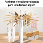 Varal Dobrável Portátil De Chão Redondo Pratico 360° Com 16 Hastes